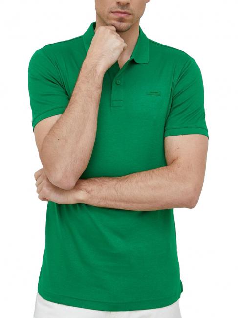 CALVIN KLEIN SMOOTH Slim Tricou polo cu maneca scurta, din bumbac trifoi celtic - maiou Polo