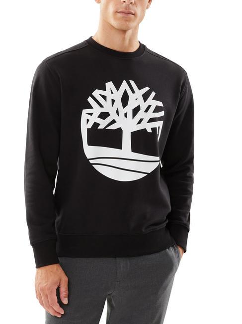 TIMBERLAND TREE LOGO Hanorac cu gât crew alb negru - hanorace