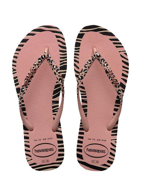 HAVAIANAS SLIM ANIMALS Papuci flip-flop CROCUS / ROSE - Pantofi femei