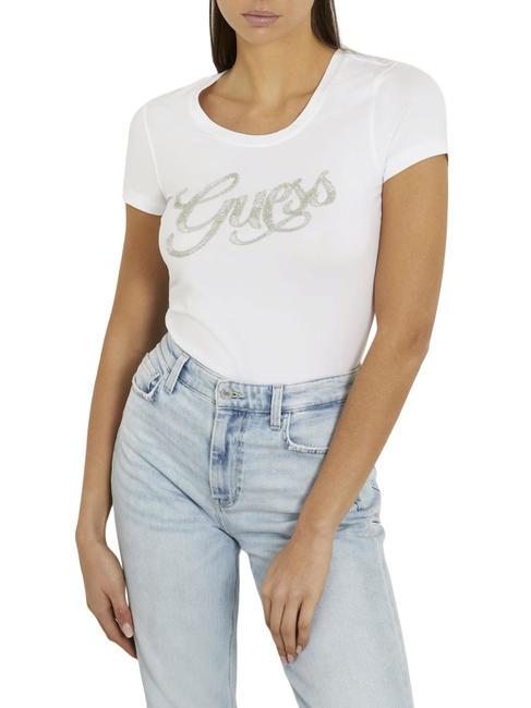 GUESS SCRIPT  Tricou cu maneca scurta alb purpuriu - tricou