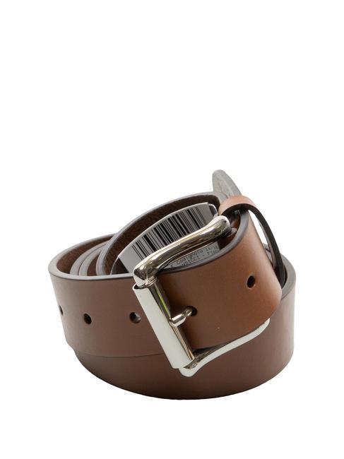 THE BRIDGE SQUARED BUCKLE Curea din piele, se poate scurta maro 14/ruteniu paladiu - Curele