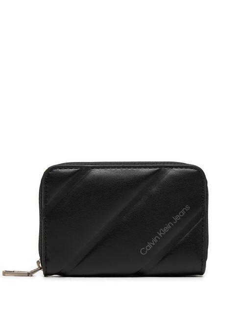 CALVIN KLEIN LINE QUILT Portofel mic cu fermoar pvh negru - Portofele femei