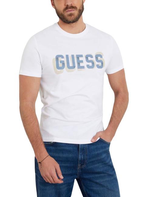 GUESS SS CN LOGO Tricou din bumbac alb purpuriu - tricou