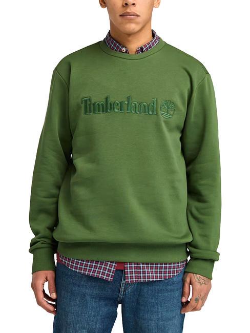 TIMBERLAND EMBROIDERY TONAL Hanorac cu gât crew negru/verde de pădure - hanorace