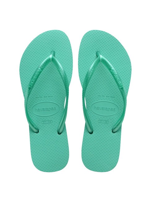 HAVAIANAS flip flops SLIM verde virtual metalic - Pantofi femei