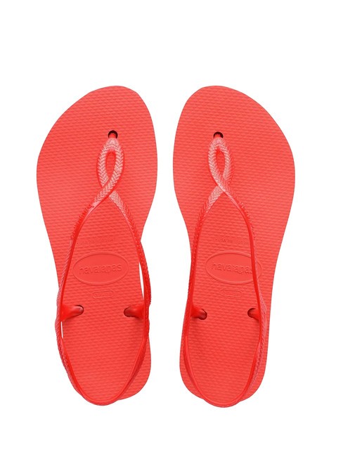 HAVAIANAS LUNA FLATFORM Sandale flip-flop cu formă plată somon - Pantofi femei