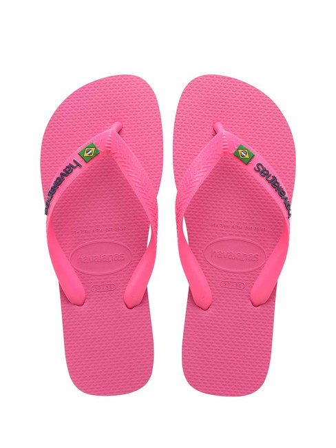 HAVAIANAS BRASIL LOGO NEON Papuci flip-flop flux roz/flux roz - Pantofi unisex