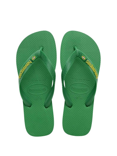 HAVAIANAS BRASIL LOGO NEON Papuci flip-flop verde patria / galben citric - Pantofi unisex