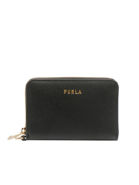 FURLA GARDENIA Portofel din piele mic cu fermoar negru - Portofele femei