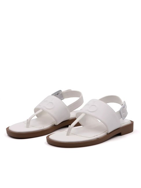 ROCCOBAROCCO RB Sandale flip-flop cu slingback alb - Pantofi femei