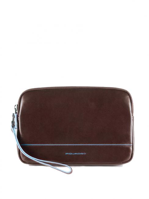 PIQUADRO BLUE SQUARE Pochette din piele cu manseta MAHOGANY - Genți de umăr bărbați