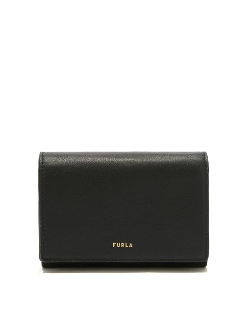 FURLA NUVOLA Portofel mediu compact din piele negru - Portofele femei