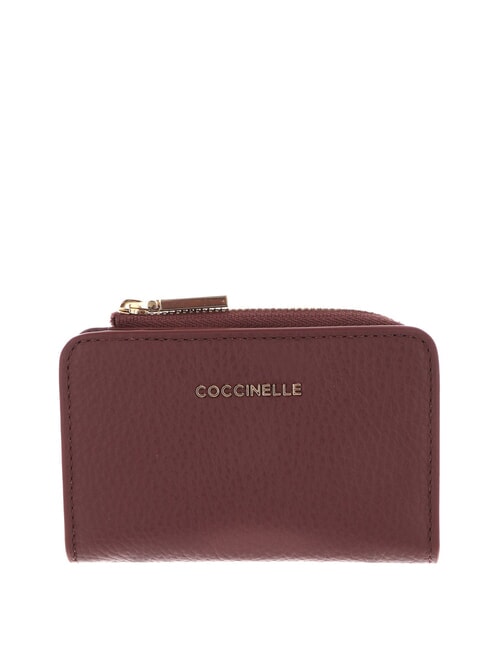 COCCINELLE METALLIC LOGO Suport card din piele roşcovă - Portofele femei