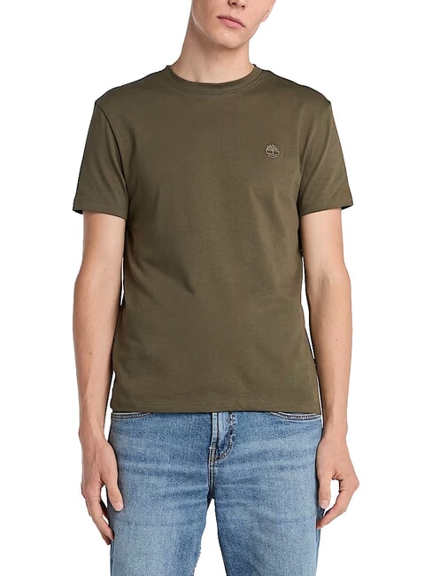 TIMBERLAND SS DUNRIVER CREW Tricou din bumbac frunze verde-cassel pământ - tricou