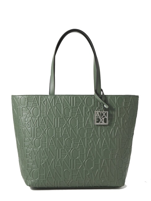 ARMANI EXCHANGE LOGO EMBOSSED Geantă Logo Print Shopper absint - Genți femei