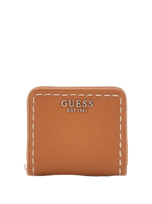 GUESS NASTRA Portofel mic cu fermoar geanta albury caramel - Portofele femei