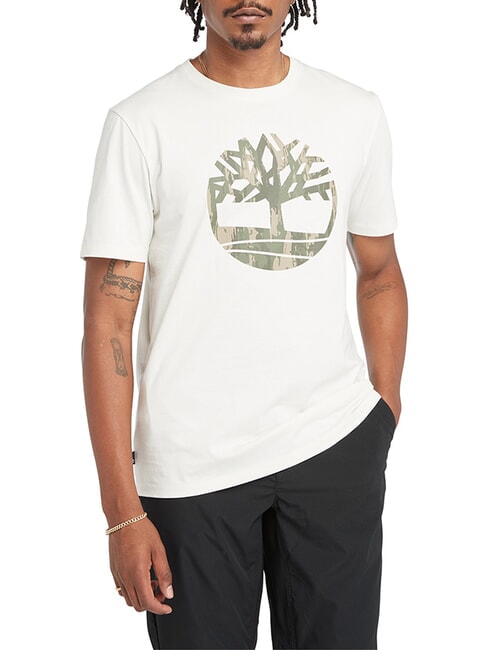 TIMBERLAND KENNEBEC RIVER TREE LOGO Tricou din bumbac alb vintage - tricou