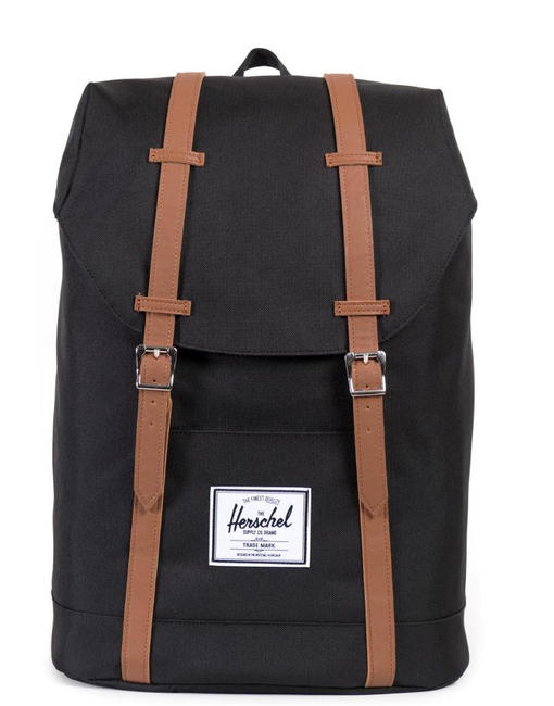 HERSCHEL Rucsacul Linie RETREAT, port de 15 "pentru PC BLACK - Rucsacuri pentru laptop