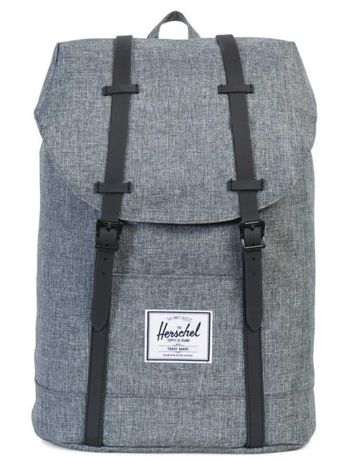 HERSCHEL Rucsacul Linie RETREAT, port de 15 "pentru PC RAVEN CROSSHATCH / NEGRU - Rucsacuri pentru laptop